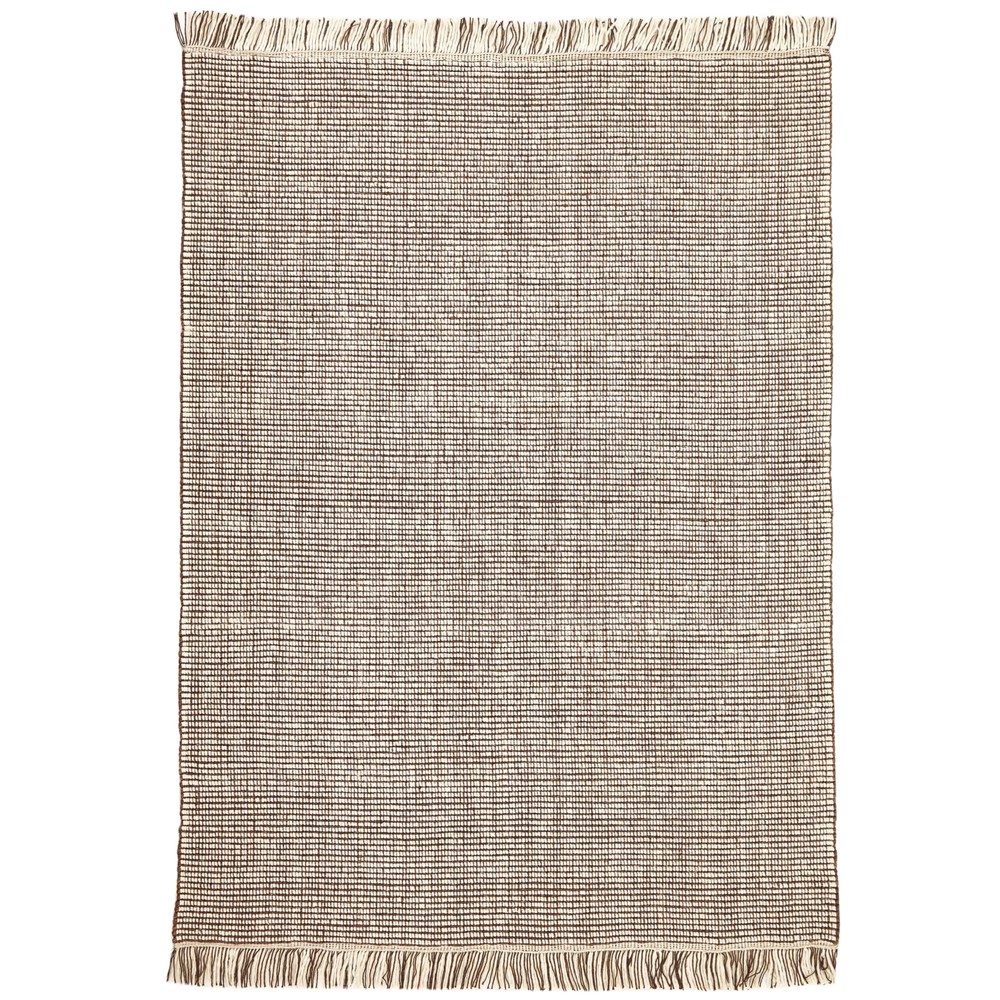 Nordic Flair 5971A Modern Tassel Wool Rug in Brown White